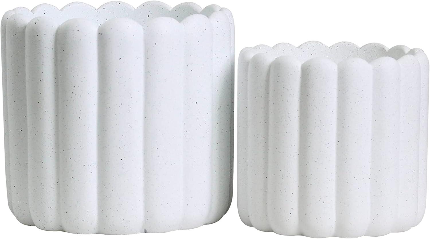 Olly & Rose Barcelona Ceramic Plant Pot Set 2 - Indoor & Outdoor Planters (Black)