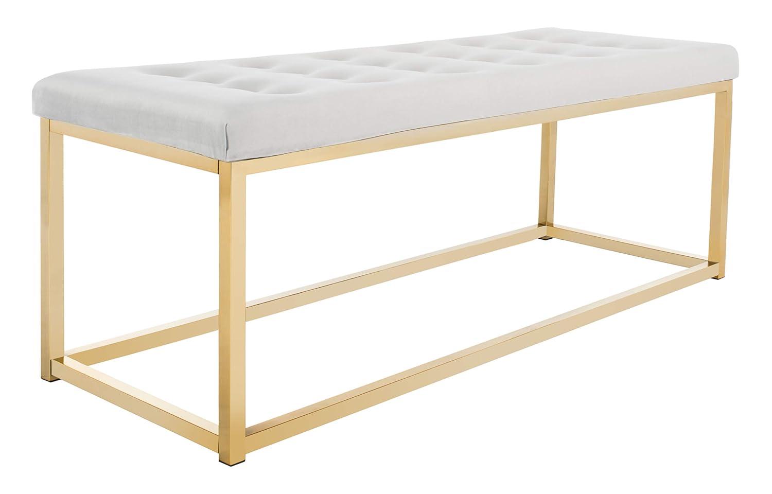 Reynolds Bench - FOX6225 - Grey/Brass - Safavieh Couture