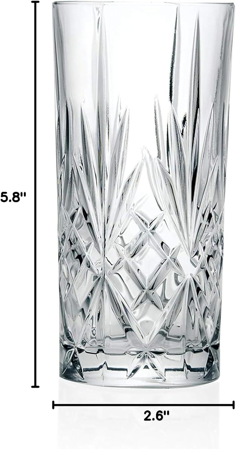 Barski European Crystal Highball Glasses - Dishwasher Safe Glasses for Water, Juice, Wine, Beer & Cocktails - Suitable for Daily Use & Special Occasions, Ideal Gift, Set of 6-12 oz