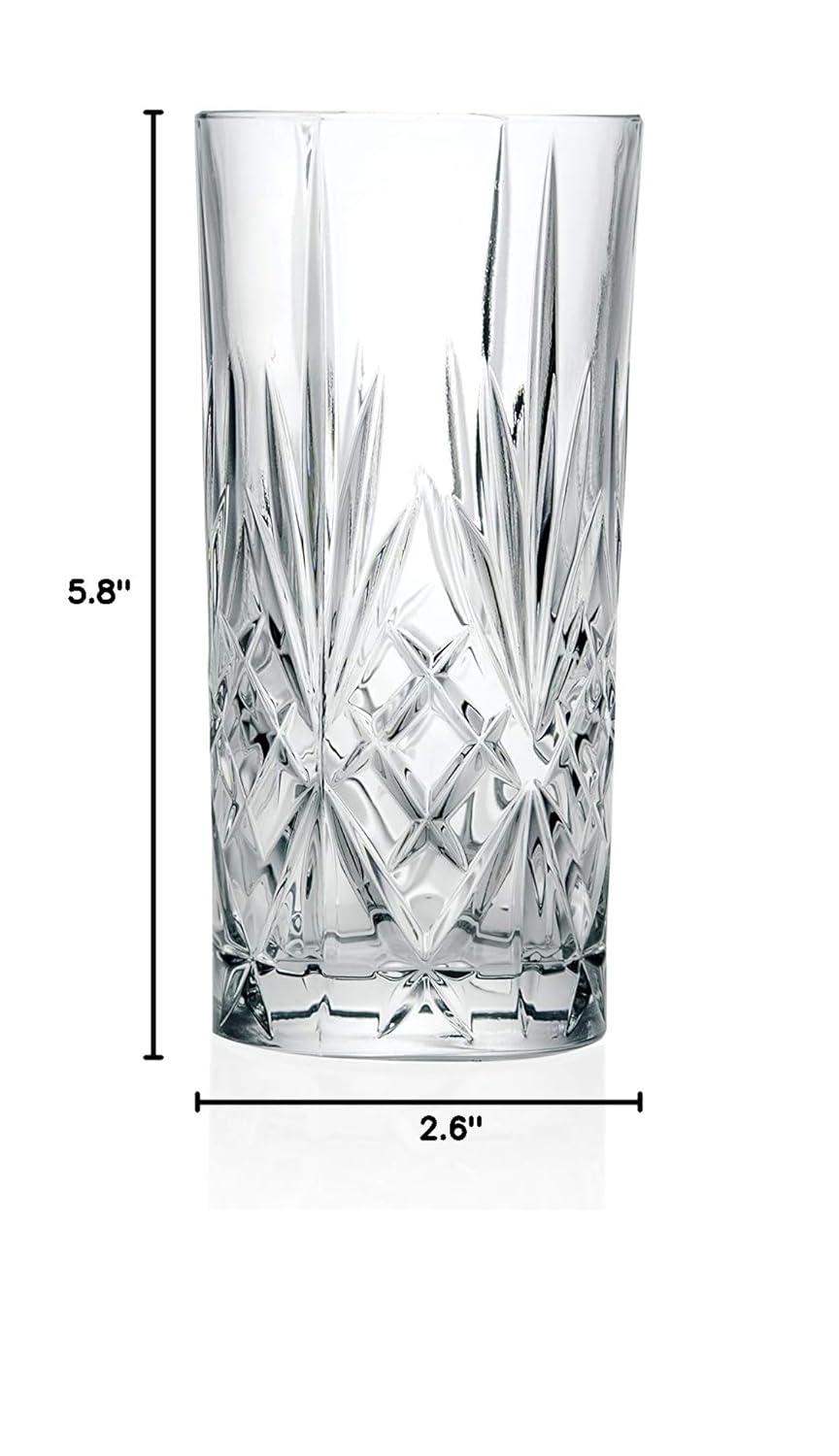 Barski European Crystal Highball Glasses - Dishwasher Safe Glasses for Water, Juice, Wine, Beer & Cocktails - Suitable for Daily Use & Special Occasions, Ideal Gift, Set of 6-12 oz