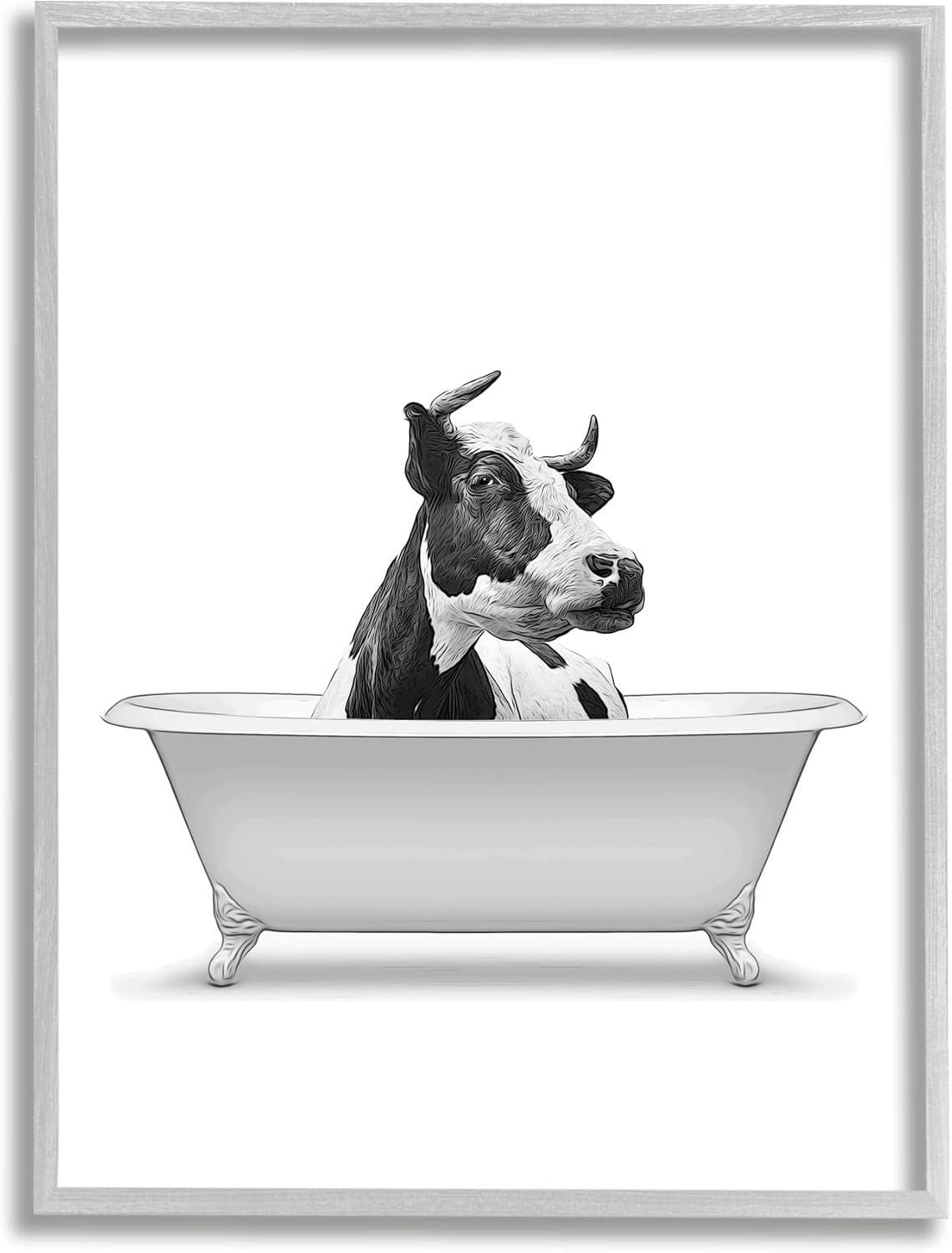 " Farmhouse Cow Bathtub Portrait " by Annalisa Latella