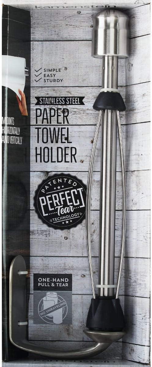 Kamenstein Perfect Tear Patented Wall Mount Paper Towel Holder, 14-Inch, Rounded Finial