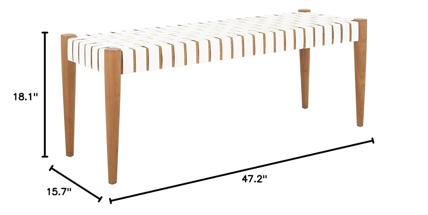 Orin 47" Woven Leather Bench