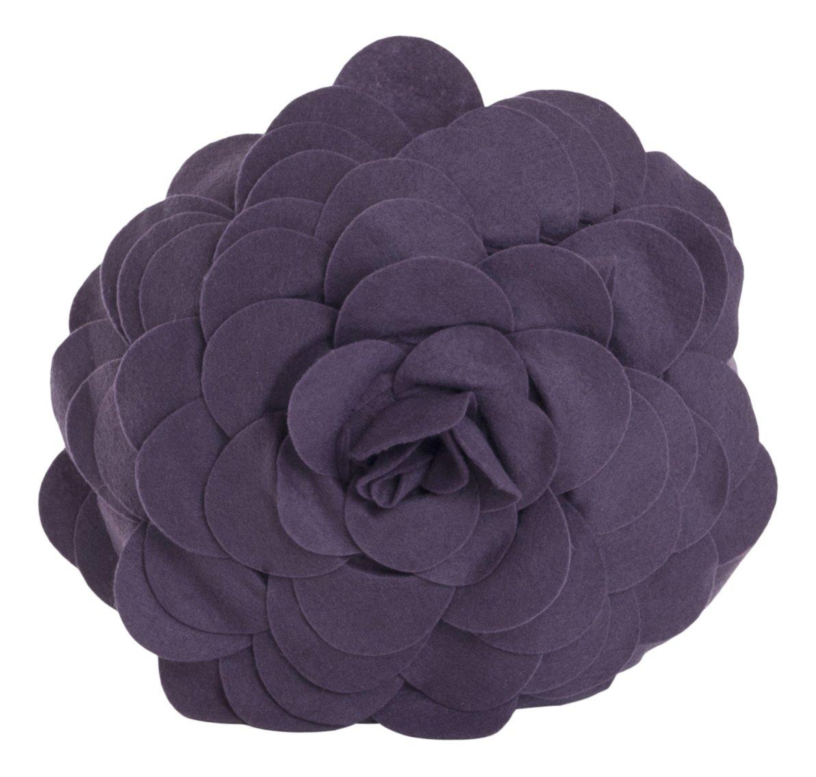 Saro Lifestyle Circular Multicolor Flower Decorative Throw Pillow, Violet, 13" Round