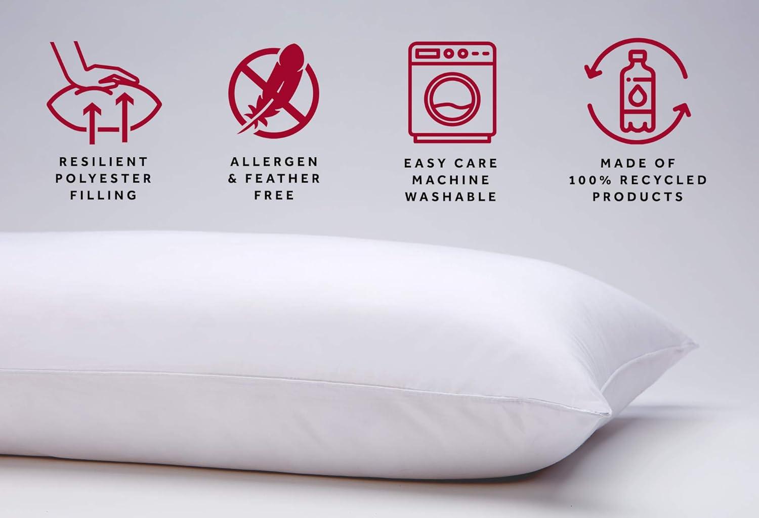 Down Alternative Eco Pillow - Hypoallergenic Eco-Friendly Pillow with 100% Recycled Fill - Set of 2 - Queen (20" x 30")