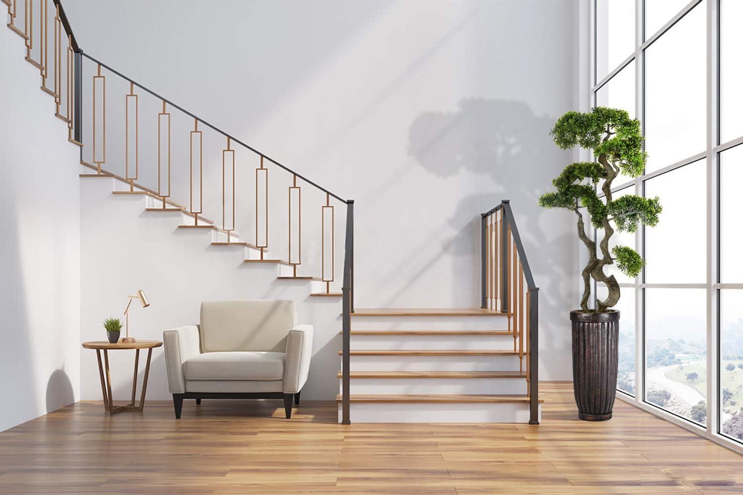 Vintage Home Artificial Faux Vintage Real Touch 53" Tall Bonsai Tree with Fiberstone Planter, Indoor and Outdoor use