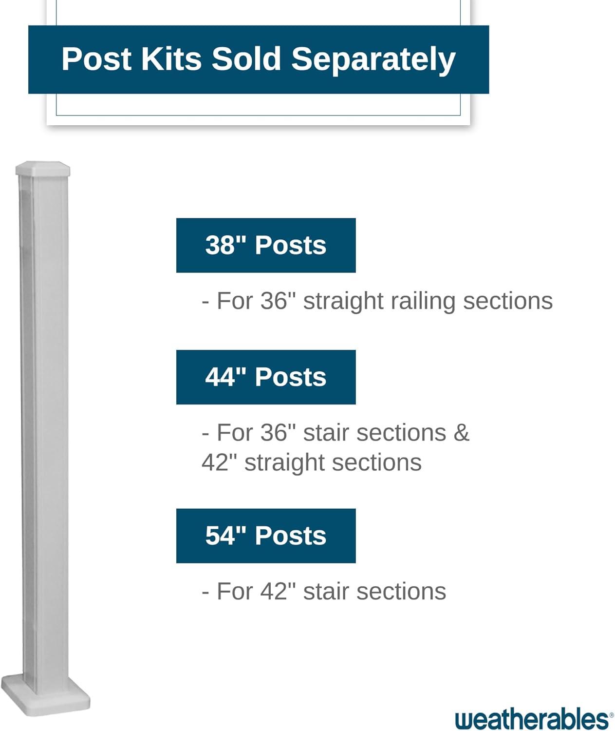 Weatherables Stanford 6-ft x 36-in Textured White Aluminum Deck Stair Rail Kit