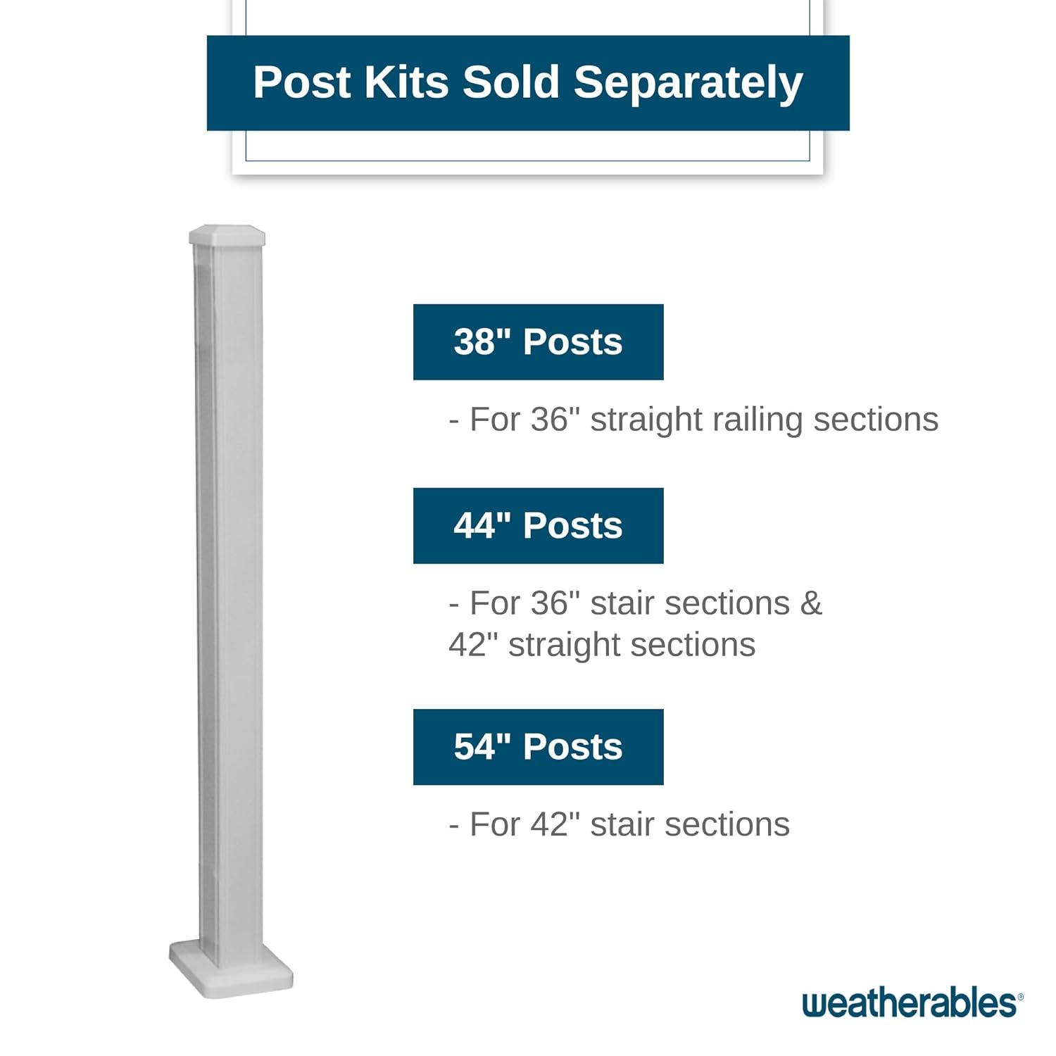 Weatherables Stanford 6-ft x 36-in Textured White Aluminum Deck Stair Rail Kit