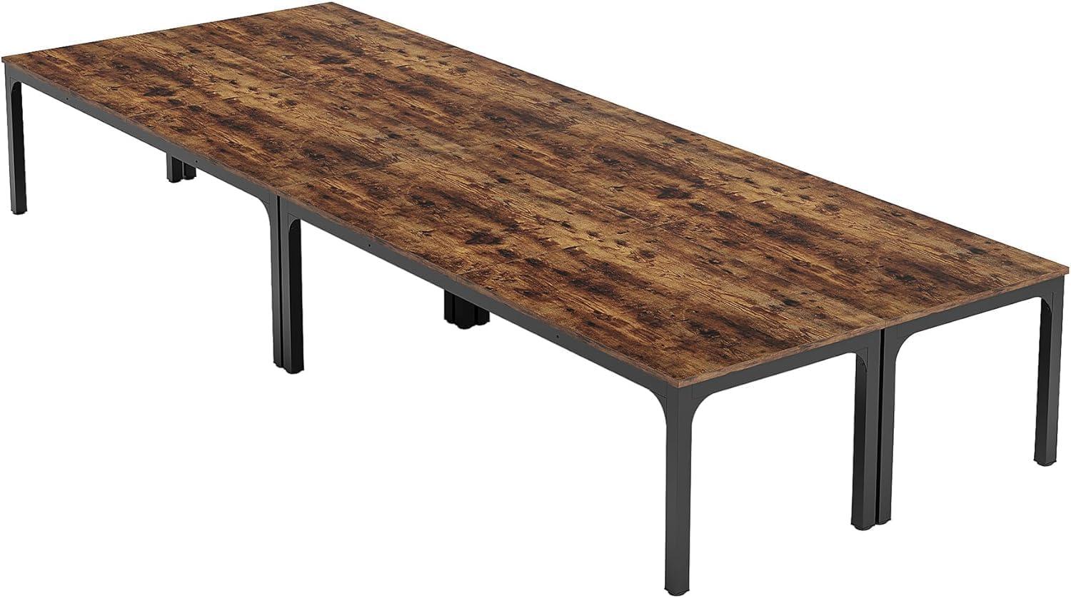 13FT Brown MDF and Metal Conference Table for 16