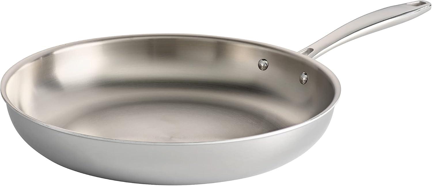 12" Stainless Steel and Aluminum Tri-Ply Clad Fry Pan