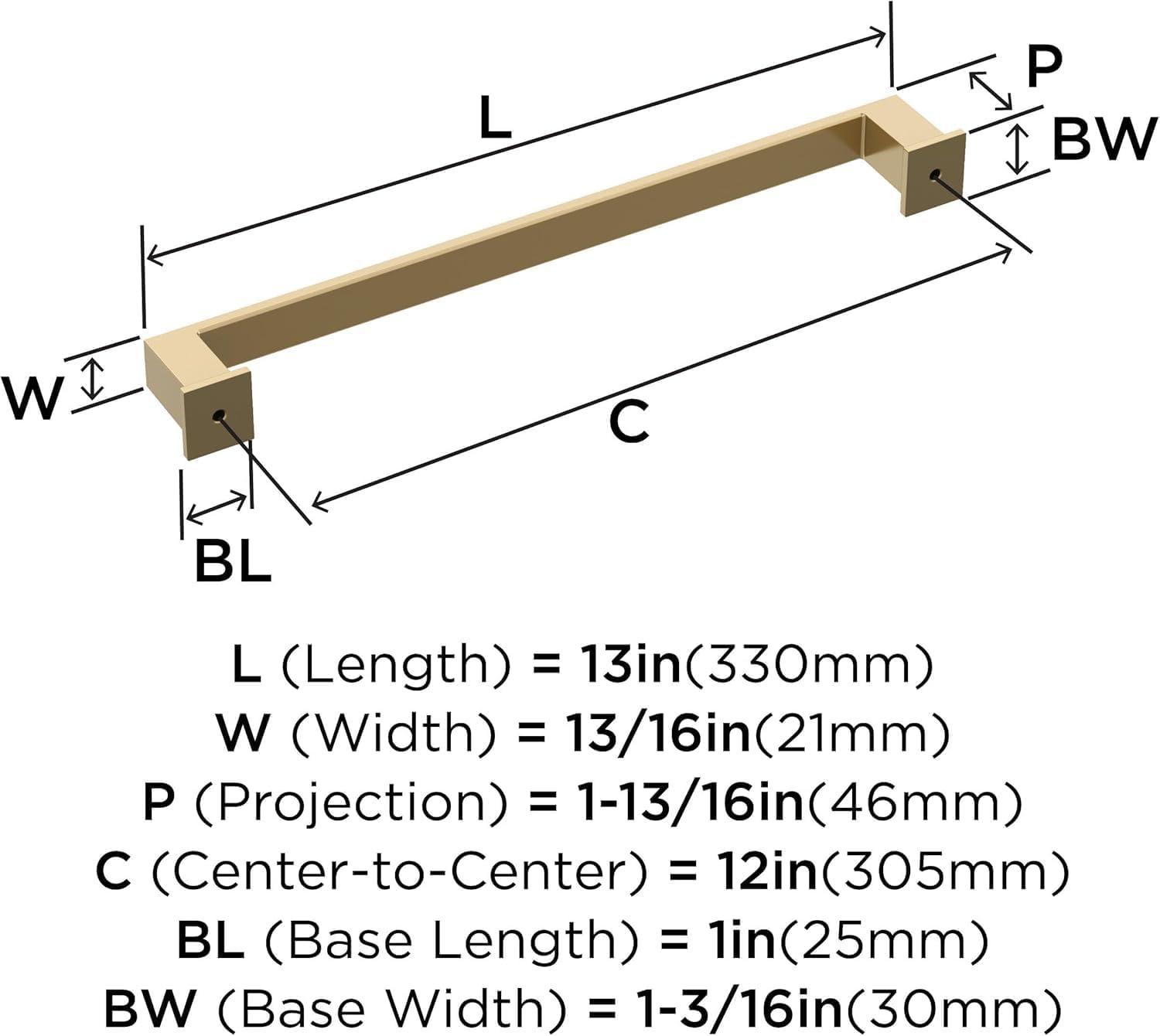 Amerock Appoint 12 inch (305mm) Center-to-Center Champagne Bronze Appliance Pull