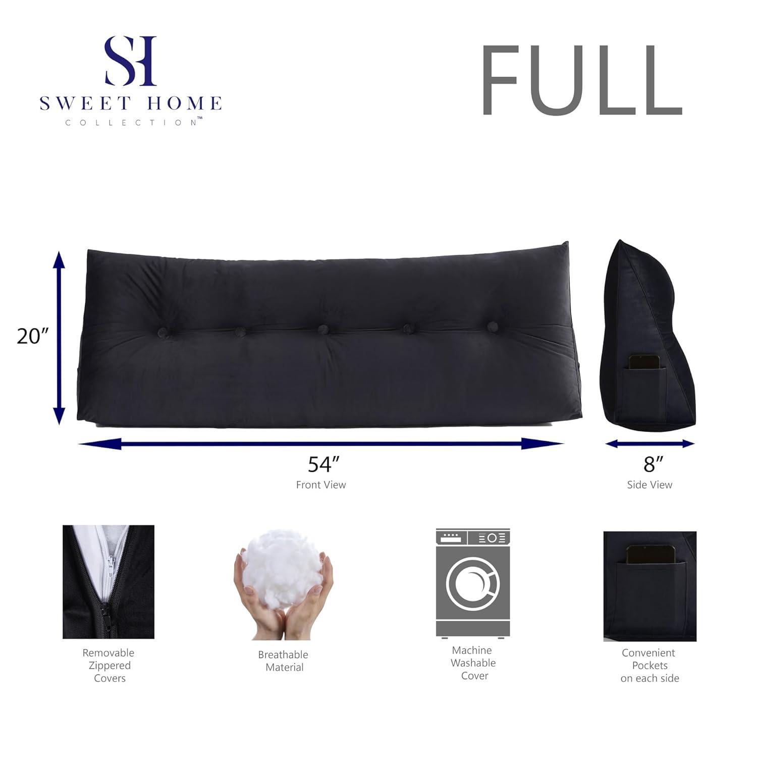 Sweet Home Collection Bed Wedge And Gap Filler Pillow For Headboard With Side Pockets By Sweet Home Collection