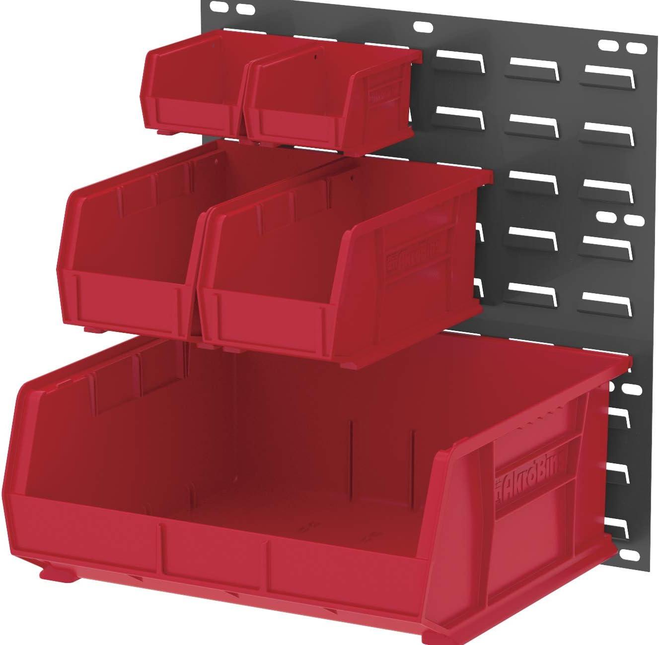 Akro-Mils Stackable Storage Bins, AkroBins Stacking Organizer, 11"x5"x5", Red, 12-Pack