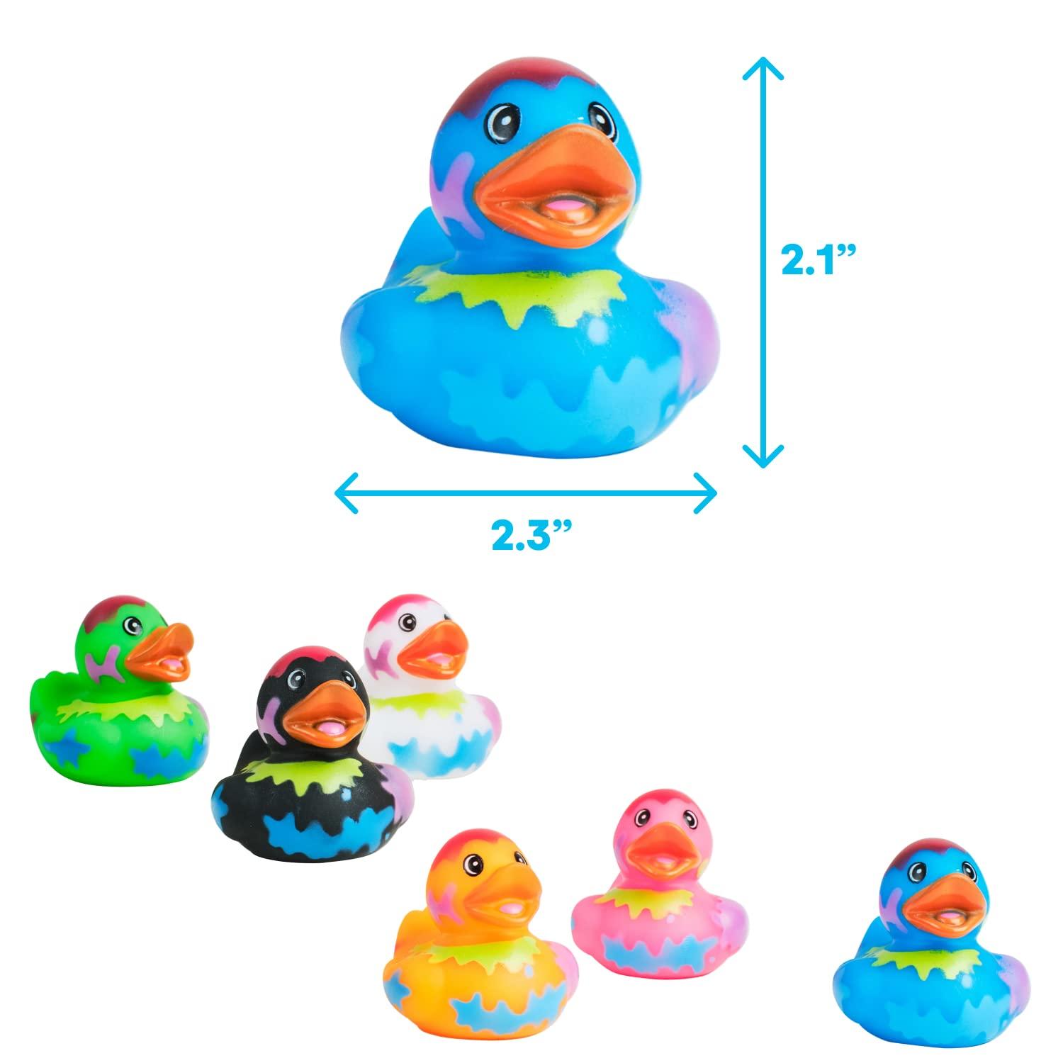 Kicko Assorted Rubber Ducks - 2 inches - for Kids, Sensory Play, Stress Relief, Novelty