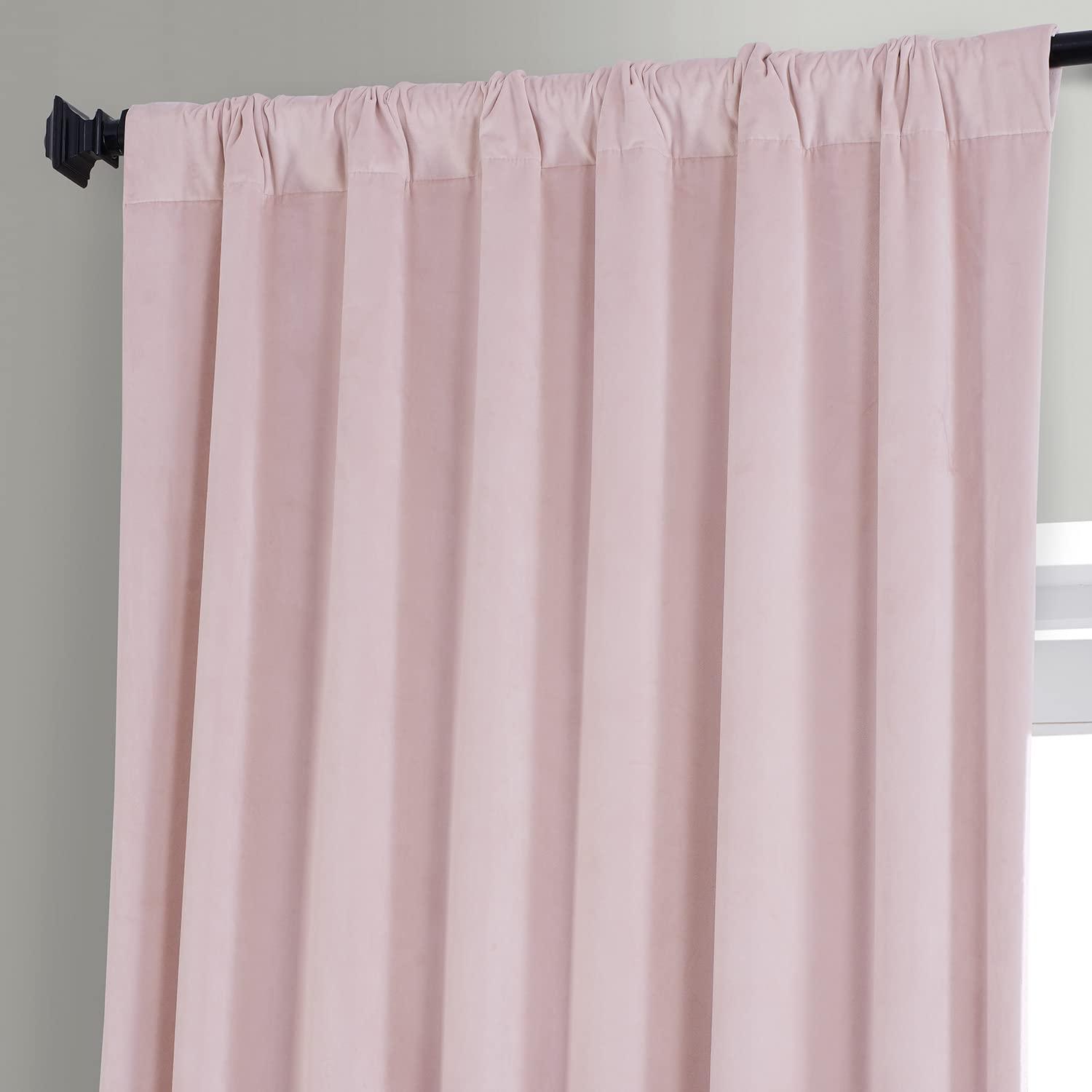 Half Price Drapes Signature Rose Water Plush Velvet Hotel Blackout Curtains(1 Panel), 50W X 108L