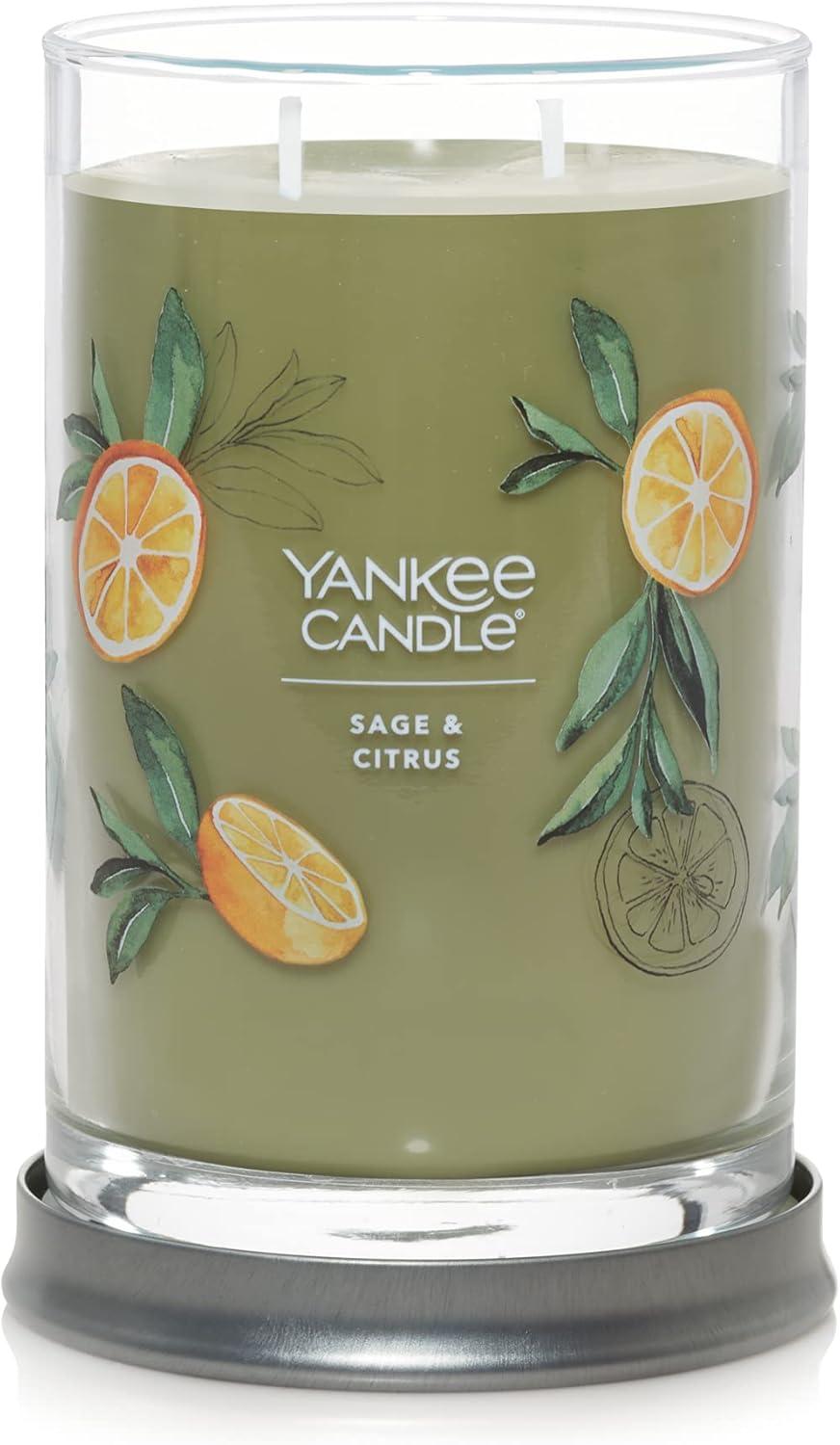 Sage & Citrus Soy Scented Tumbler Candle with Brushed Tin Lid