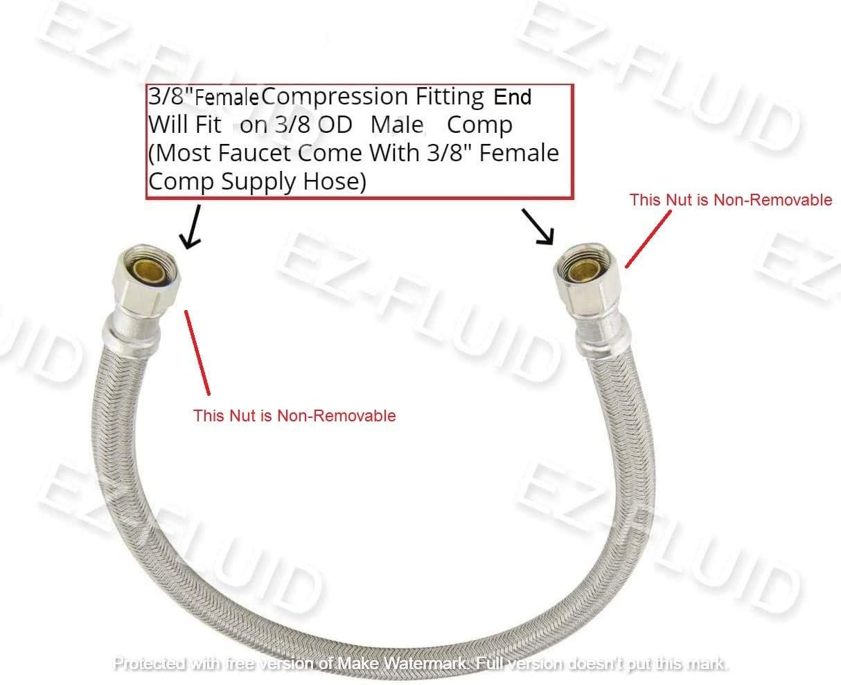 12" Stainless Steel Braided Faucet Connector Line