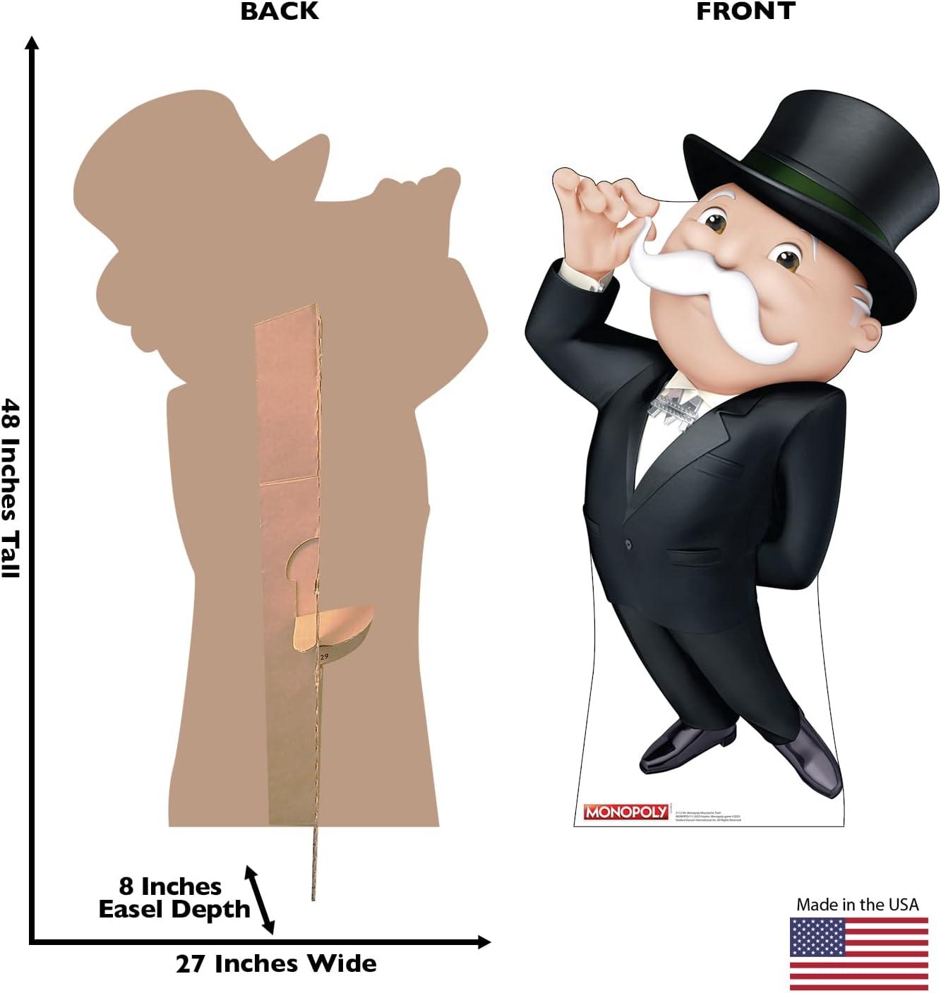 48 x 27 in. Life-Size Cardboard Cutout of Mr. Monopoly Moustache Twirl