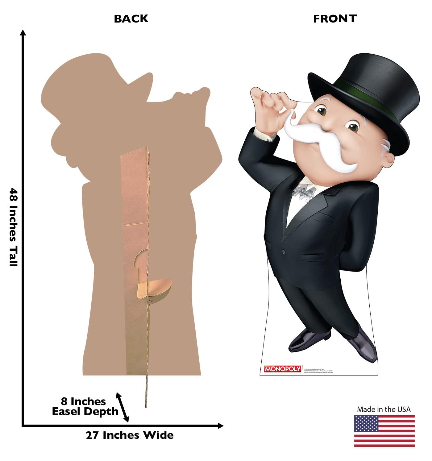 48 x 27 in. Life-Size Cardboard Cutout of Mr. Monopoly Moustache Twirl