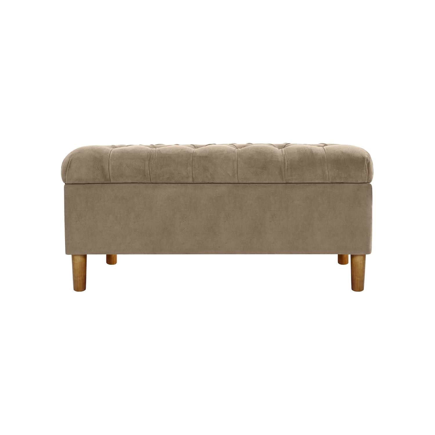 HomePop Velvet Upholstered Storage Bench
