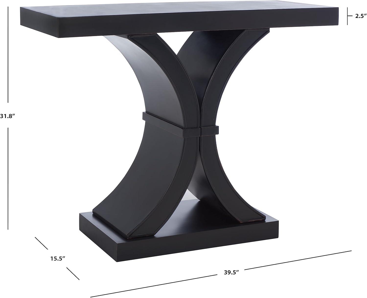 SAFAVIEH Dryden Modern Style Black Wood Console Table (39.5 in. W x 15.5 in. D x 31.8 in. H)