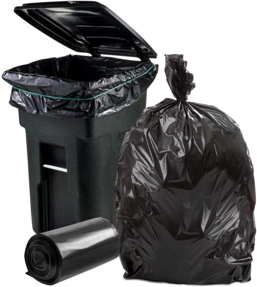 Heavy-Duty Black 64-Gallon Trash Bags with Roll