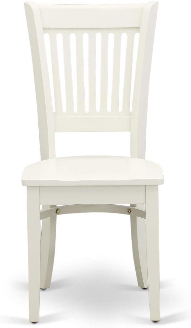 Linen White Rectangular Dining Set with Slatted Back Chairs