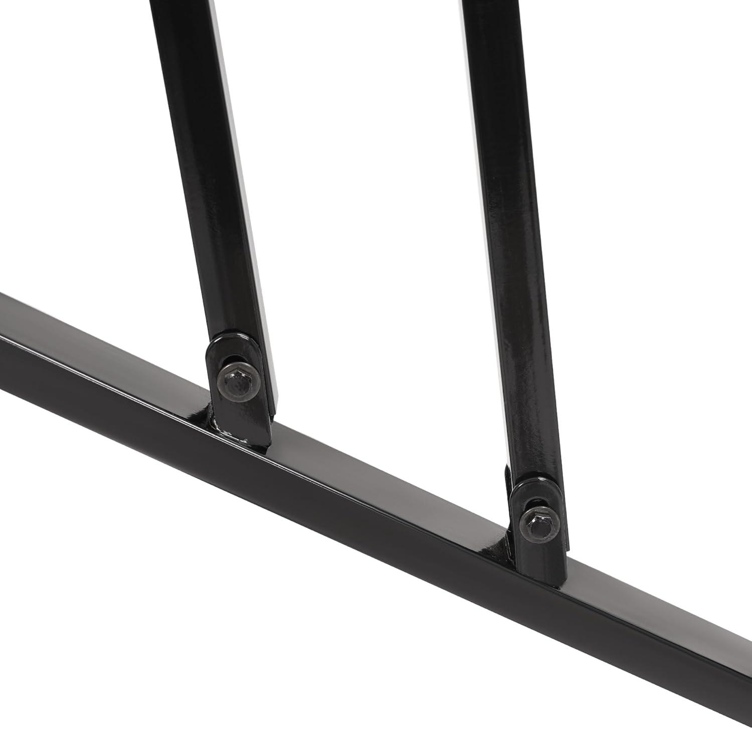 KUAFU 4-5 Step Hand Rail, Handrails for Outdoor Steps, 4-5 Steps Adjustable Outdoor Garden Railing for Stairs Black Steel Powder Coated Heavy Duty