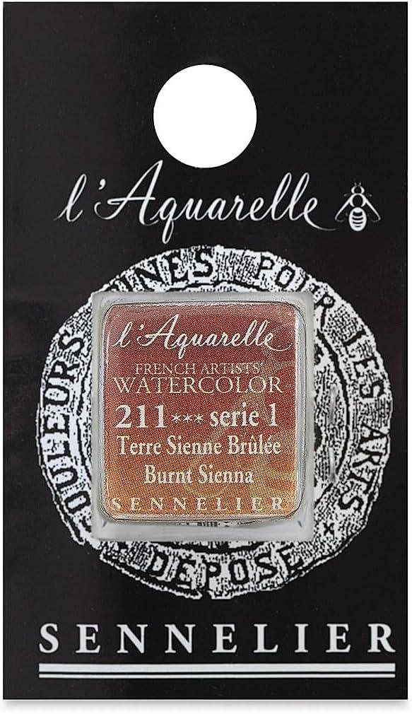 Sennelier Burnt Sienna French Artists' Watercolor Half Pan