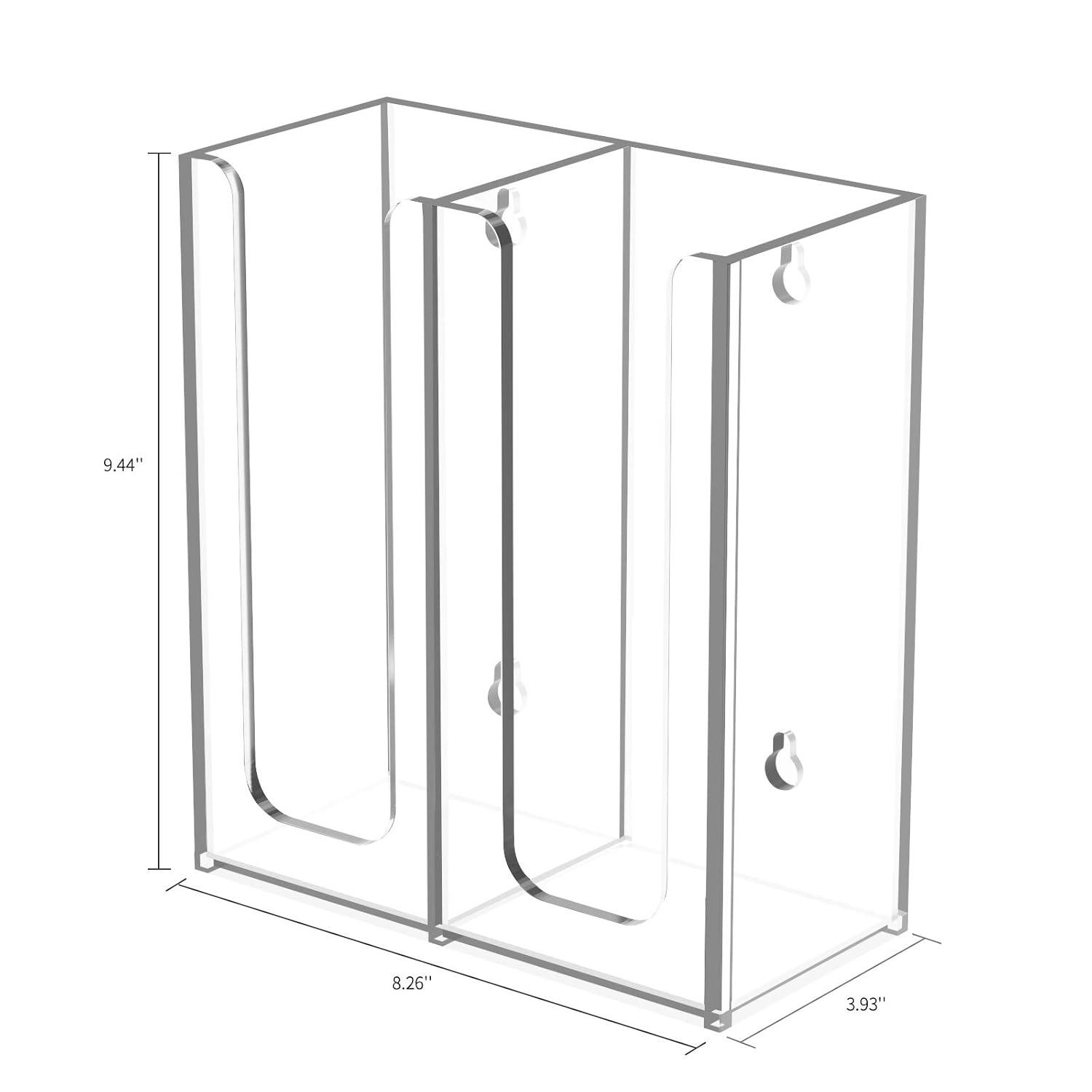 Richboom Acrylic Coffee Cup and Lid Storage Organizer Holder, 2 Compartments, Clear