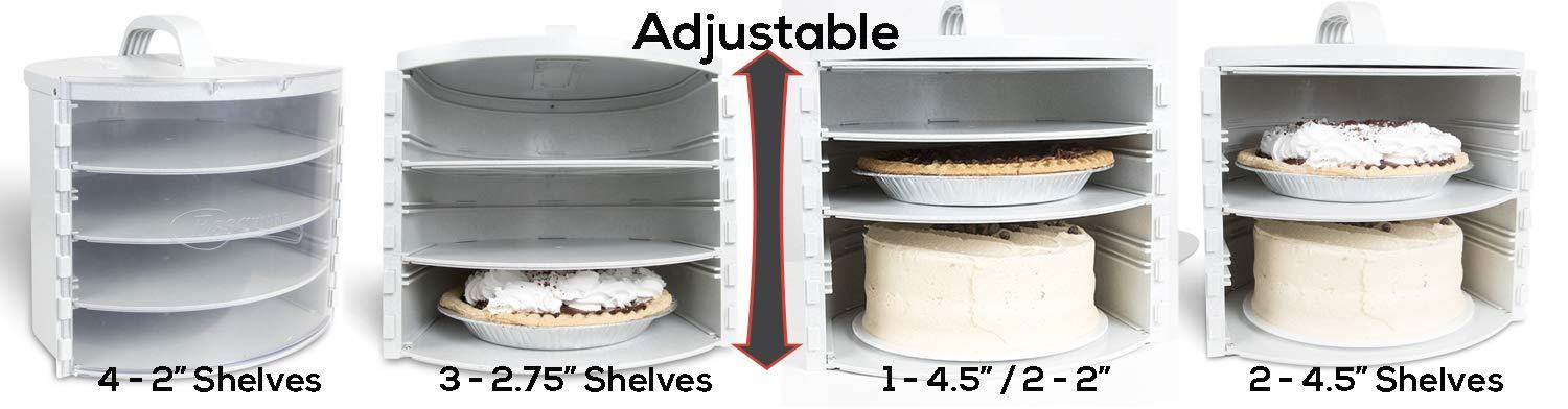 Clear BPA-Free Round Pie and Cake Storage Box with Adjustable Shelves