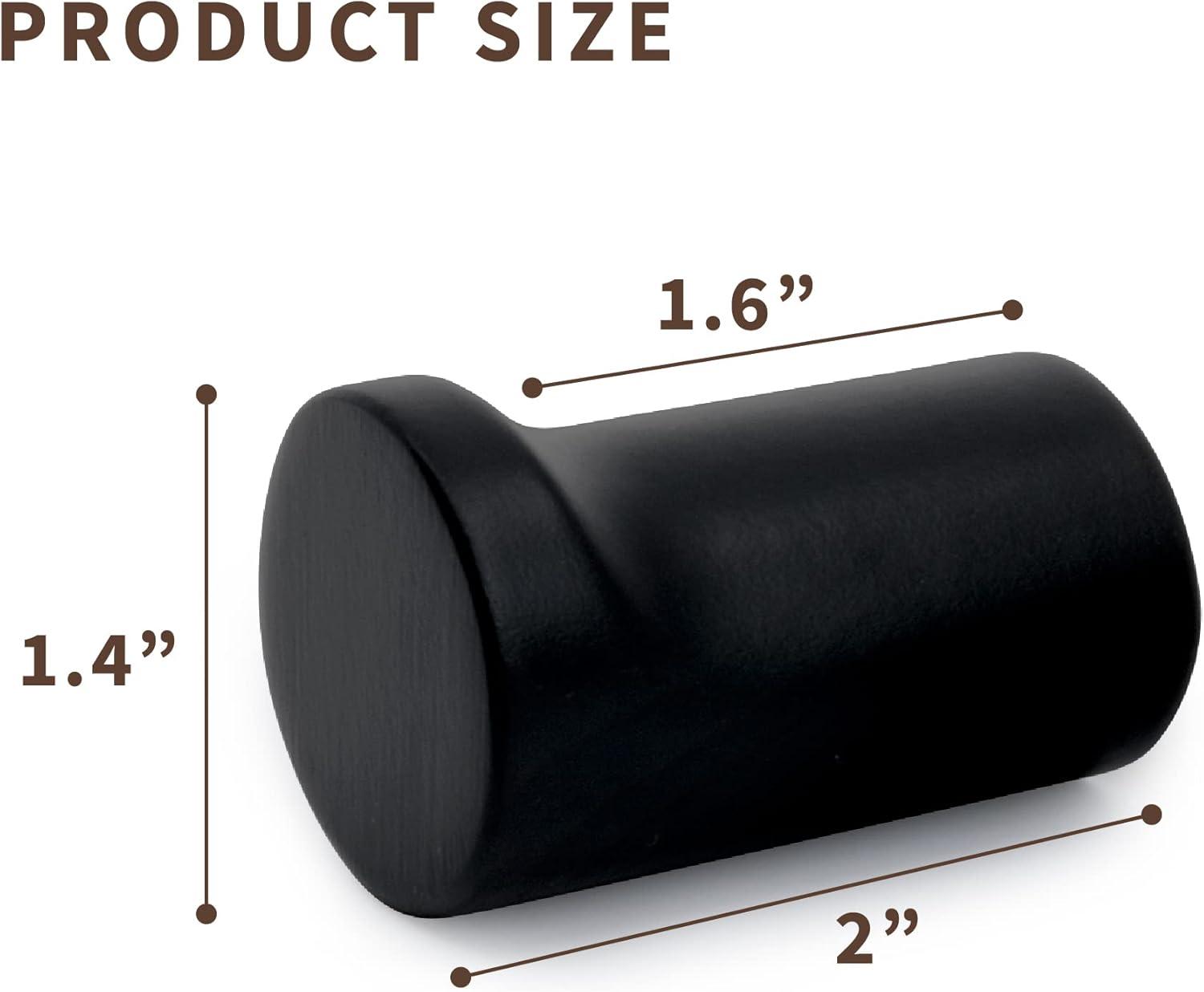 Wooden Black Wall Hooks - Pack of 4 - Wall Mounted Decorative Hook - Modern Wood Pegs for Hanging Hat, Coat, Towel - Purse and Backpack Hanger for Entryway