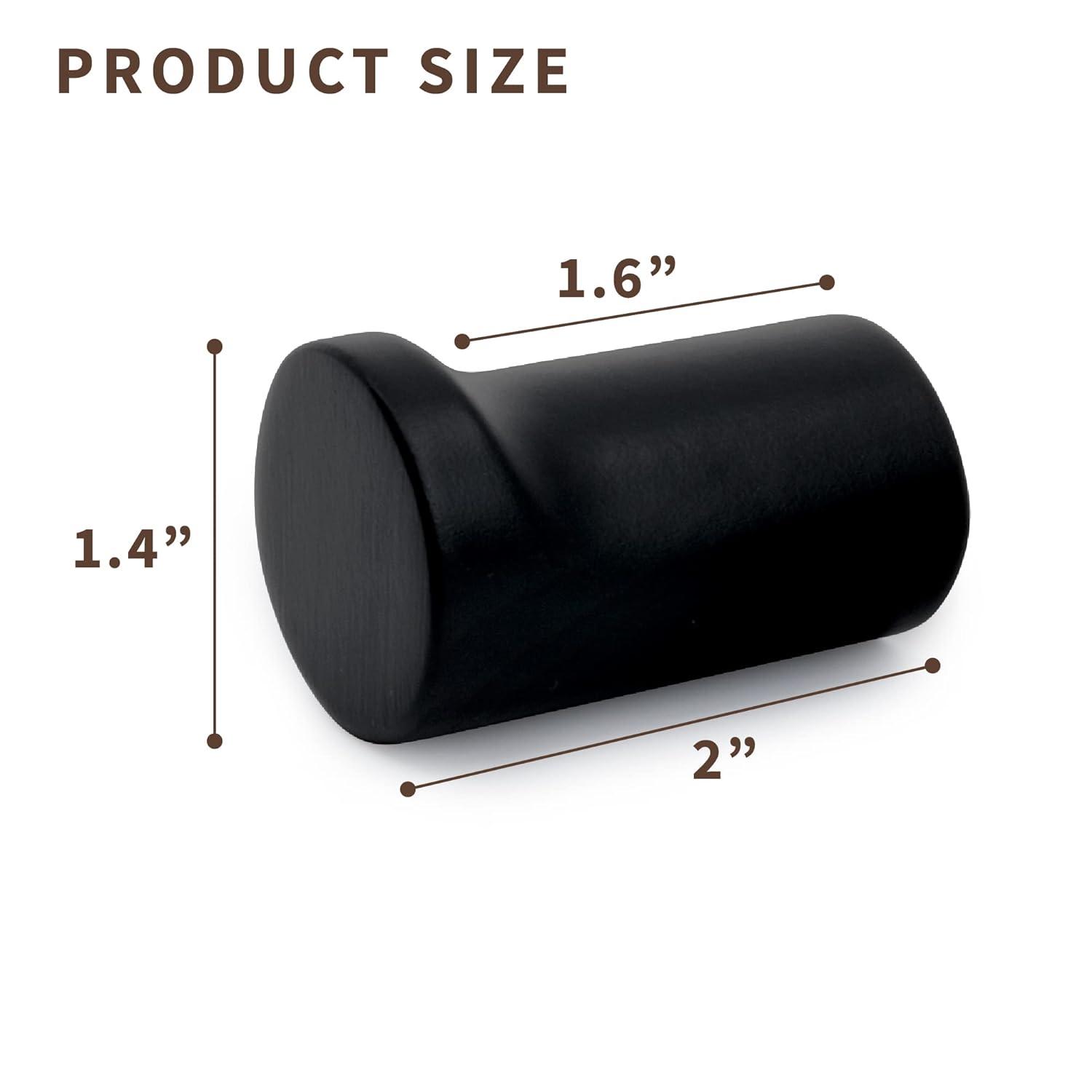 Wooden Black Wall Hooks - Pack of 4 - Wall Mounted Decorative Hook - Modern Wood Pegs for Hanging Hat, Coat, Towel - Purse and Backpack Hanger for Entryway