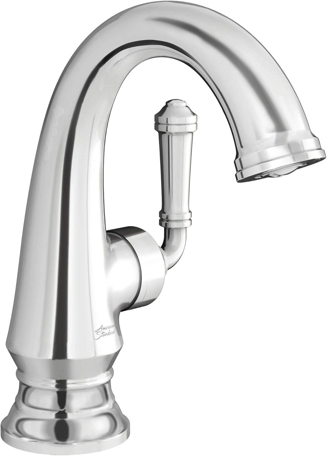 Polished Chrome Single-Handle Bathroom Faucet with Brass Pop-Up Drain