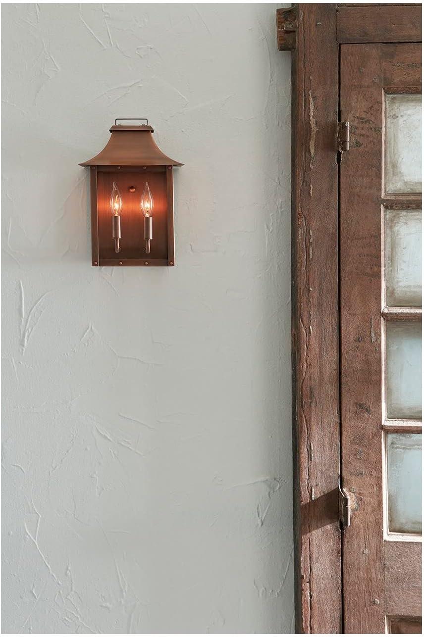 Manchester 13.5'' Copper Patina Dimmable Pocket Wall Lantern