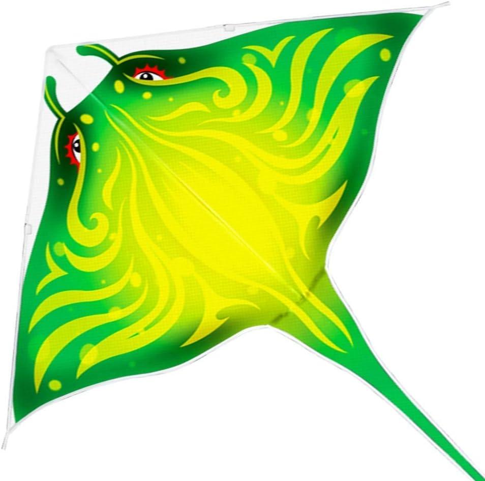 Mint's Colorful Life Devil Fish Kites for Kids AdultsEasy to Fly Delta Kite Single Line Large, Kite Handle Include (Green) Green