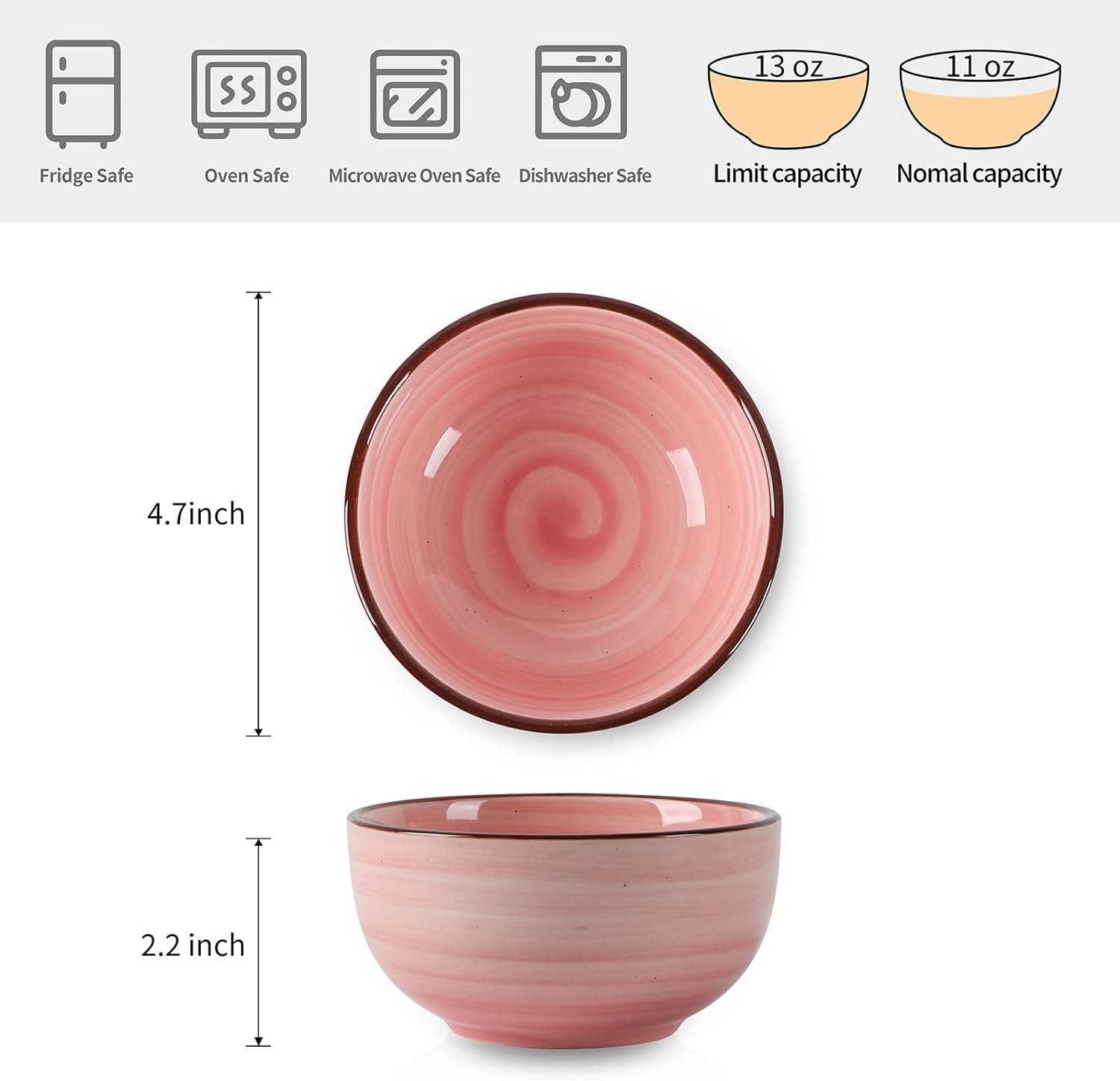 Gradient Ceramic 12 Oz Dessert and Cereal Bowls Set