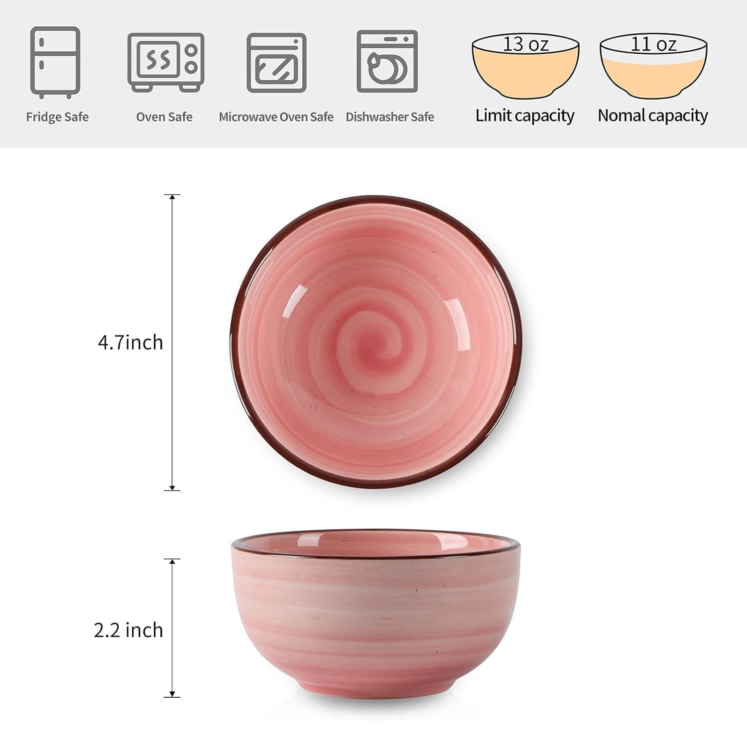 Gradient Ceramic 12 Oz Dessert and Cereal Bowls Set