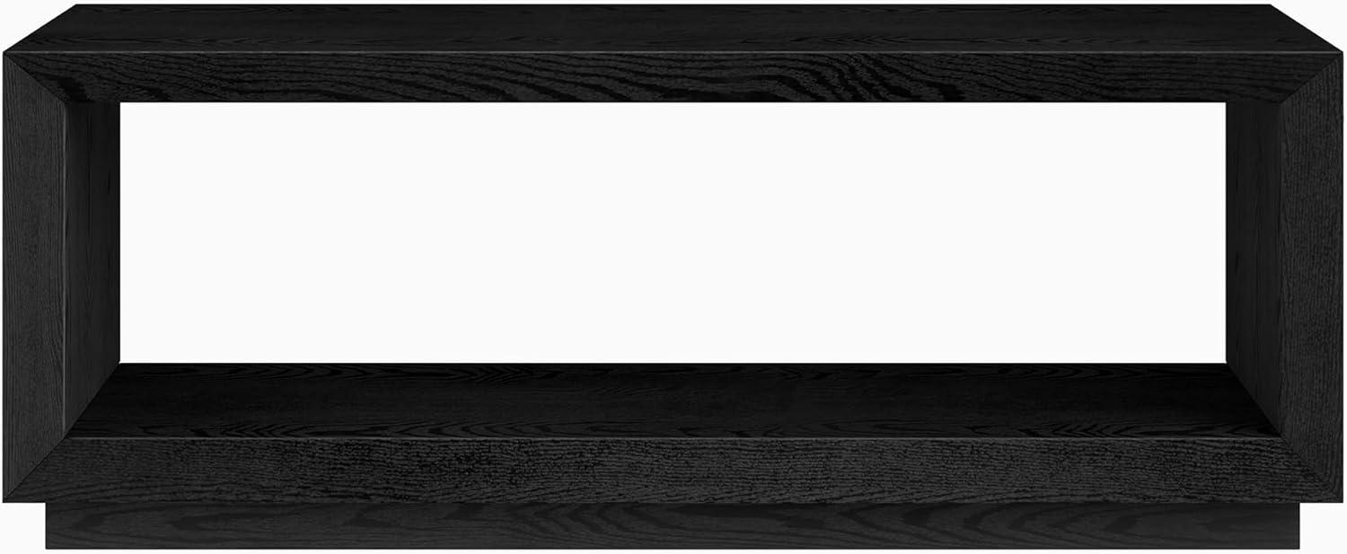 Evelyn&Zoe Tannen 48" Wide Rectangular Coffee Table, Black Grain