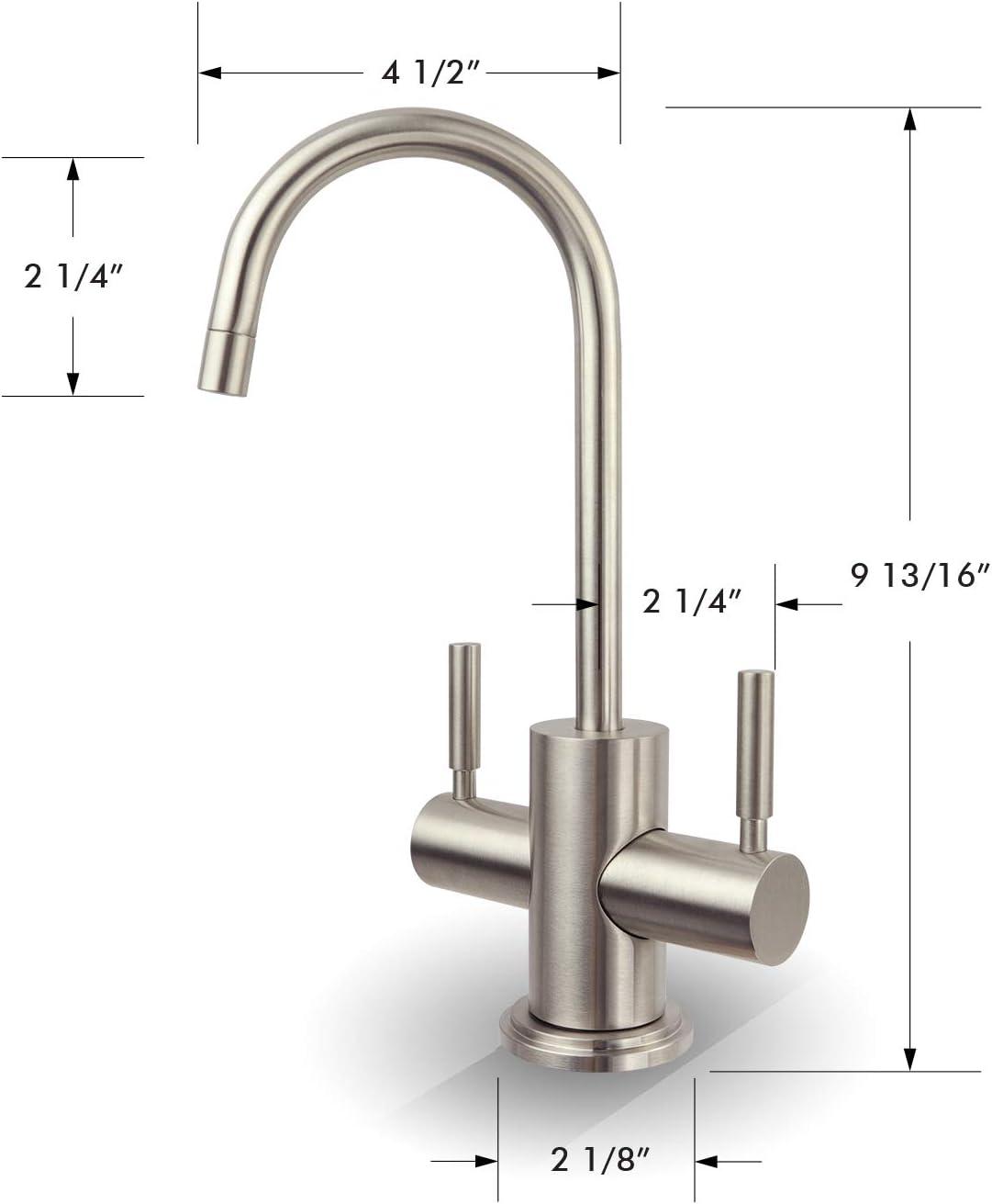 Brushed Nickel Dual Handle Hot and Cold Water Dispenser Faucet