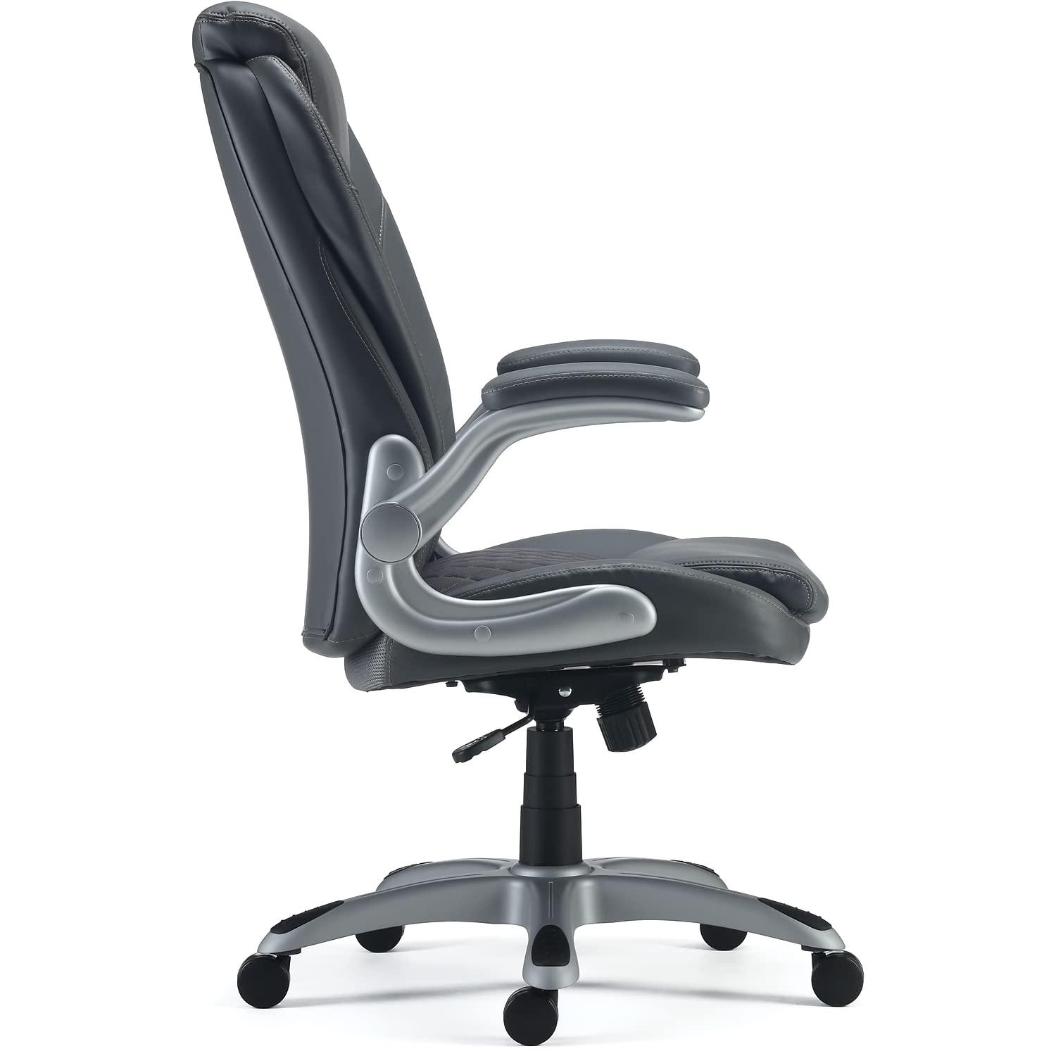 Staples Sorina Bonded Leather Chair Grey 2/Pack 58263VS