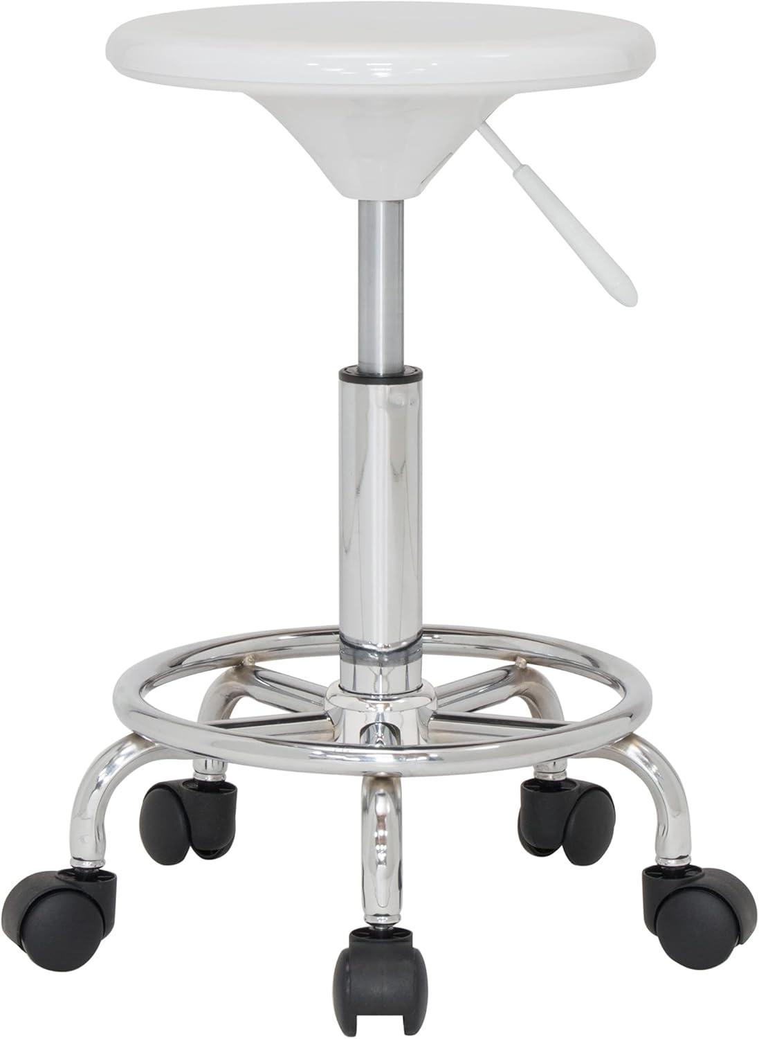 Cowgill Adjustable Height Industrial Stool with Footring Wheels