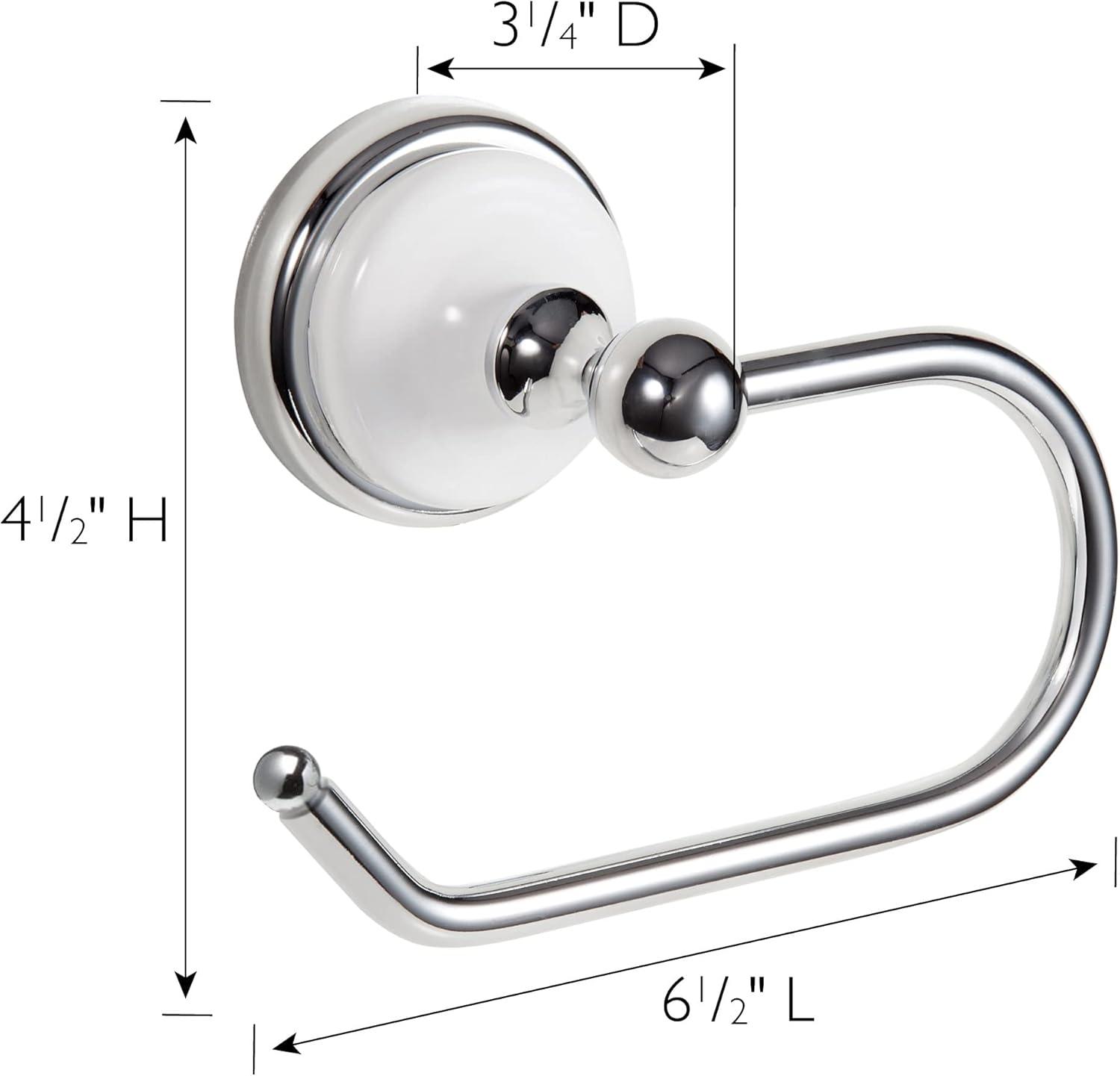 Savannah Polished Chrome and White Wall Mounted Toilet Paper Holder