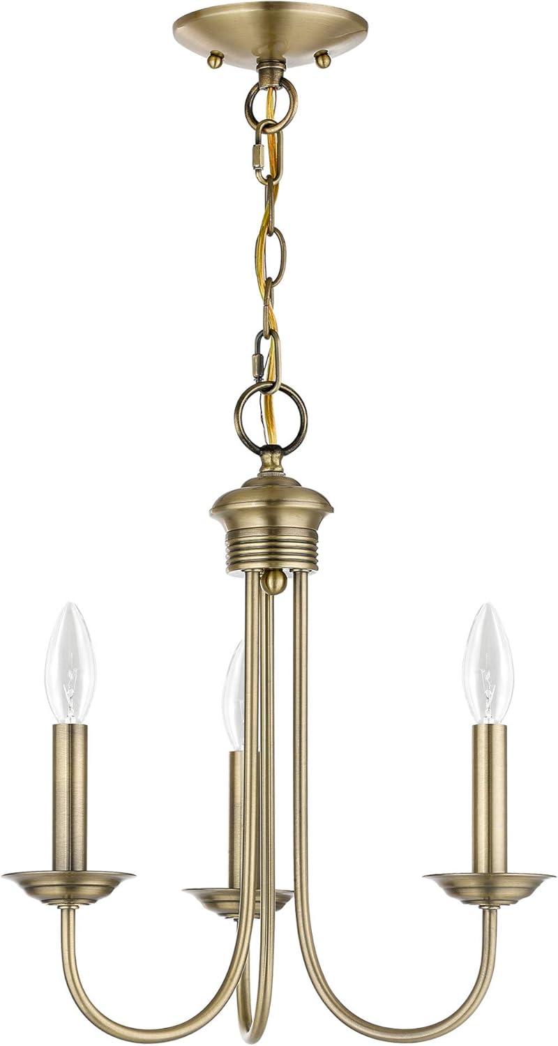 Estate Bronze Mini 3-Light Candelabra Chandelier