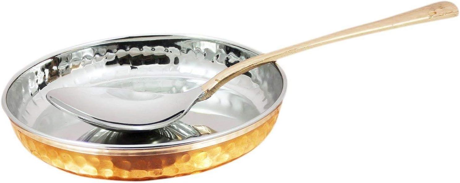 28-Piece Copper and Stainless Steel Round Dinnerware Set