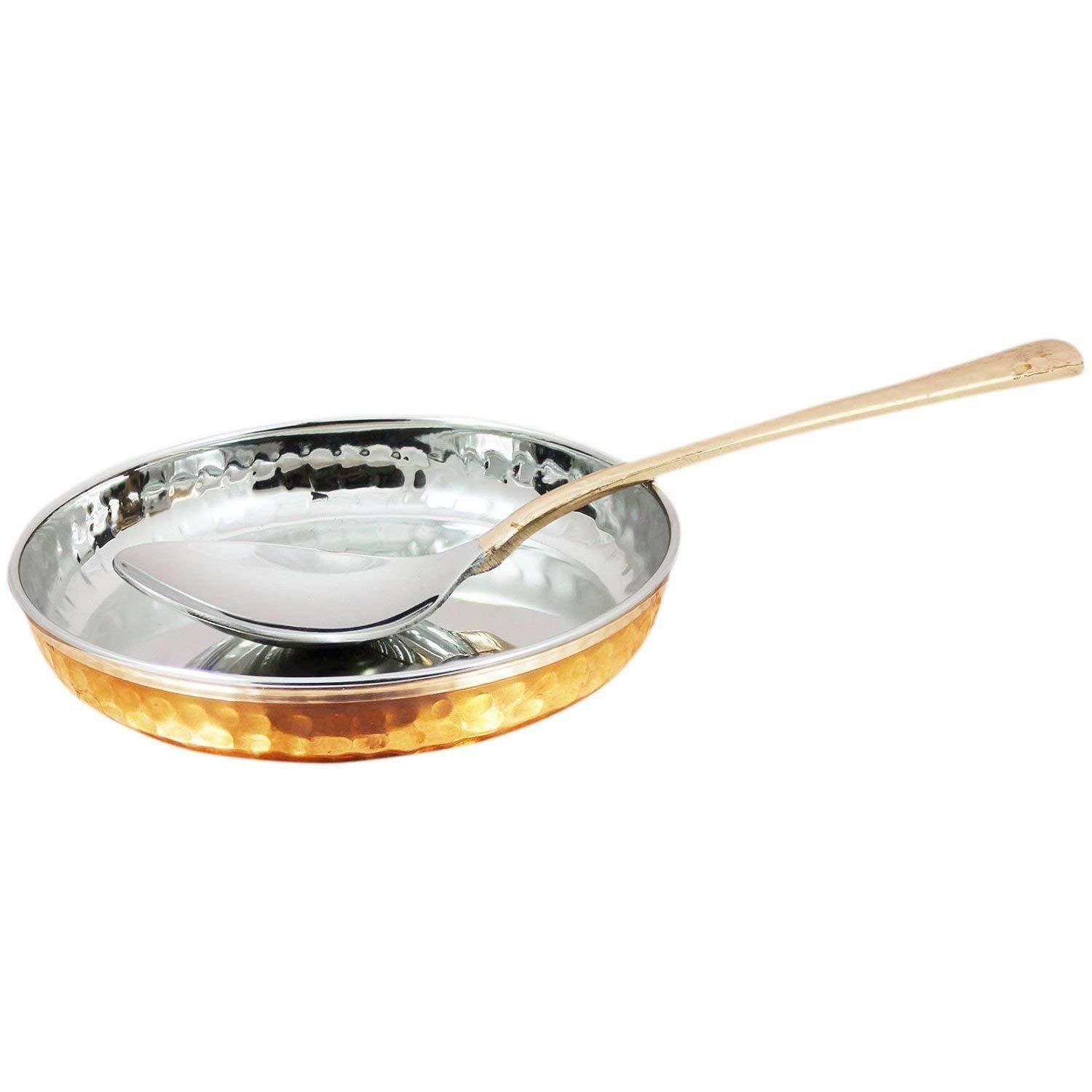 28-Piece Copper and Stainless Steel Round Dinnerware Set