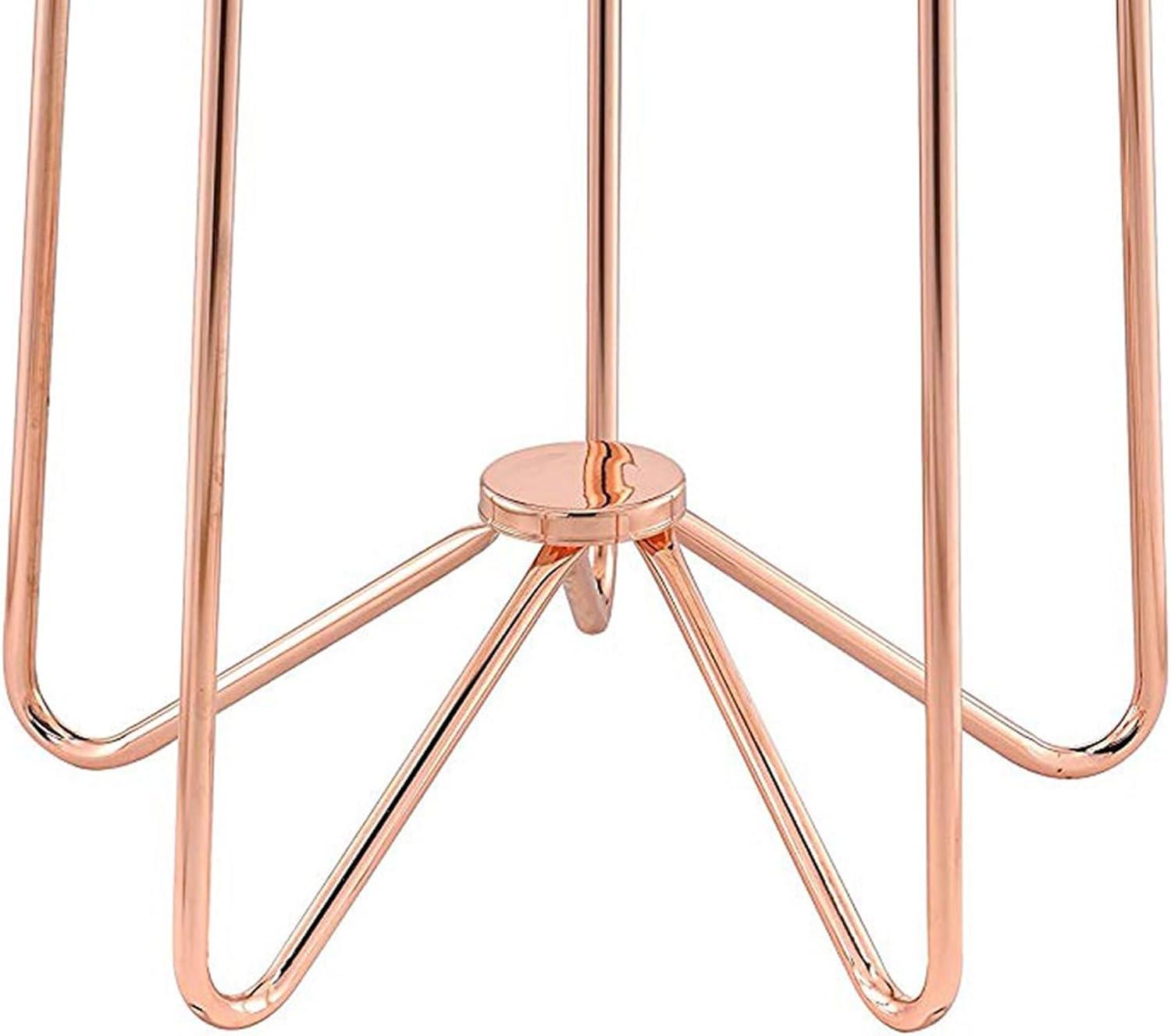 Alivia End Table Frosted Glass and Rose Gold - Saltoro Sherpi