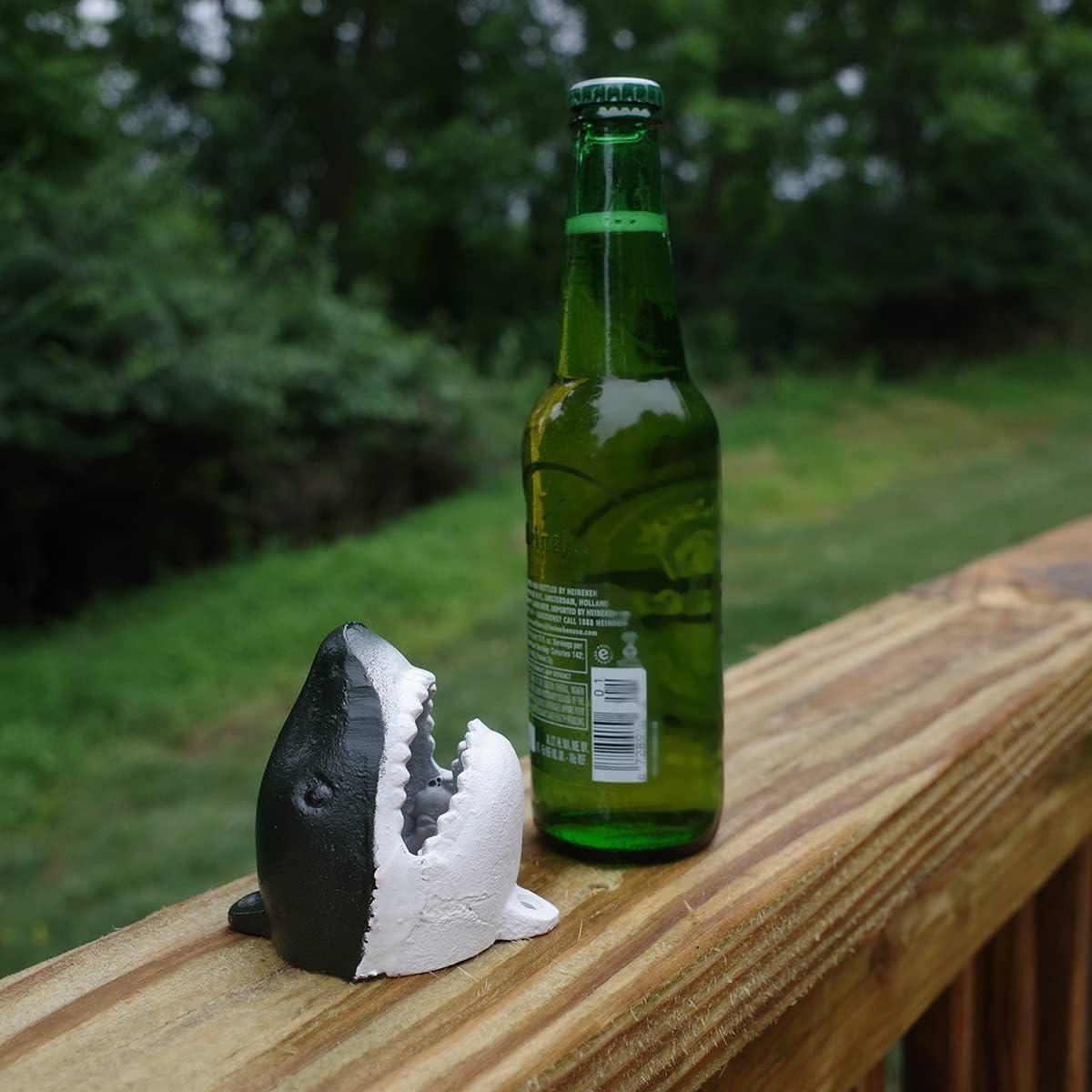 Cast Iron Shark Head Beer Cap Soda/Pop Top Wall Mount Bottle Opener Bar/Pub Tool