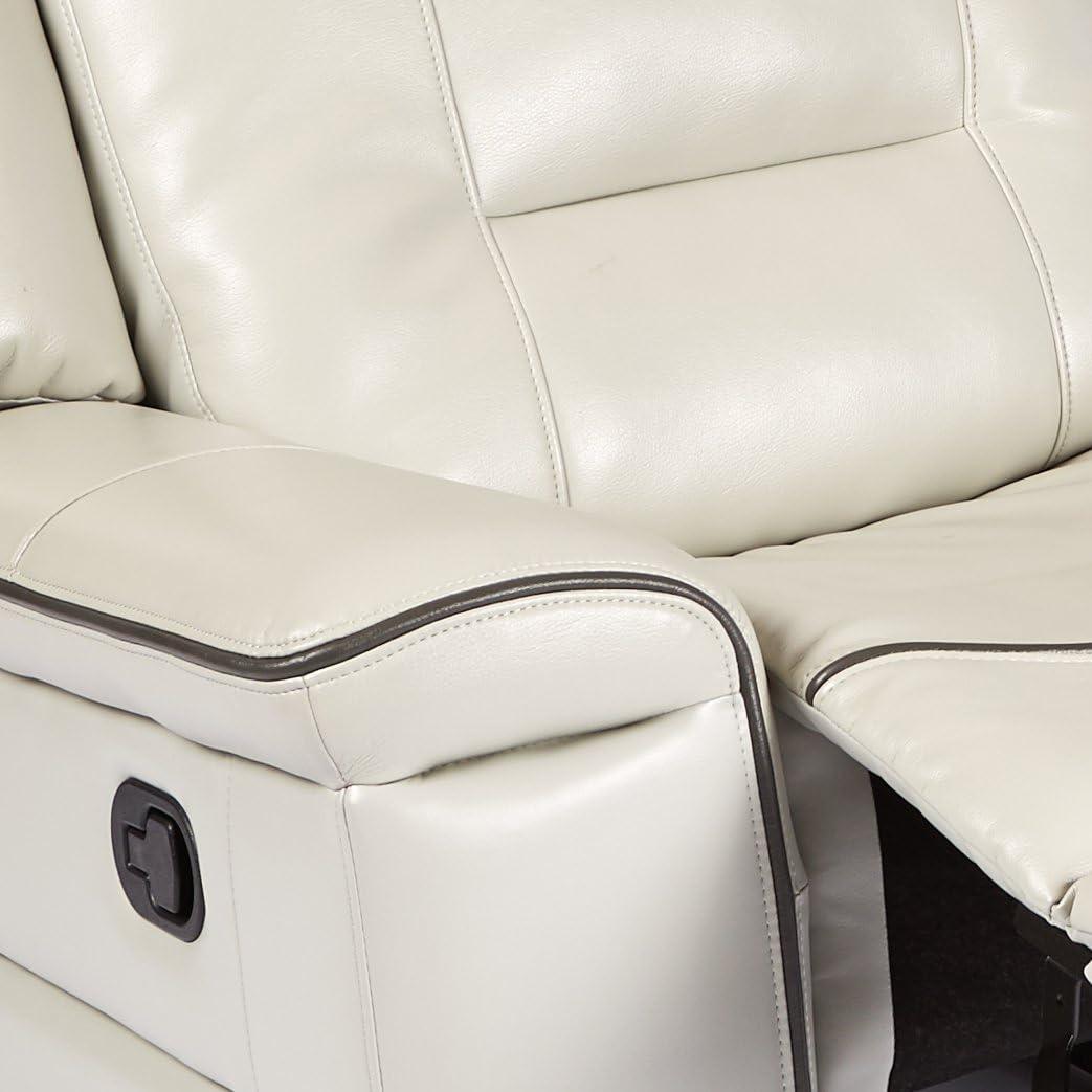 Homelegance Darwan 88" Leather Gel Double Reclining Sofa, Light Gray