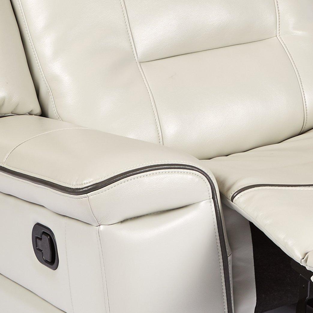 Homelegance Darwan 88" Leather Gel Double Reclining Sofa, Light Gray